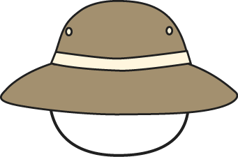 Brown Safari Hat Clip Art   Brown Safari Hat With White Trim Around
