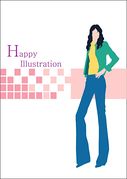 Casual Dress Woman Jean Standing Fashion Hair Computer Graphic