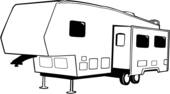 Clip Art Of  Camper Fifth Recreation Recreational Rv Vehicle    