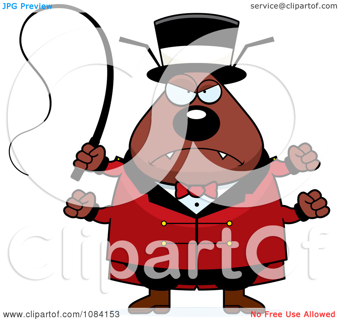 Clipart Mad Chubby Flea Circus Master   Royalty Free Vector