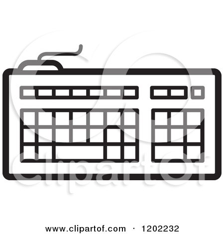 Clipart Of A Black And White Computer Keyboard Icon   Royalty Free    