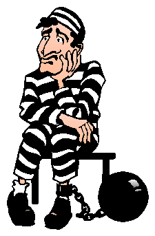 Clipart Of A Sad Prisoner In Jail Uniform