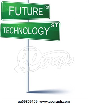 Eps Illustration   Future Technology Direction Sign  Vector Clipart