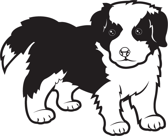 Free Clip Art  Animals   Pets   Border Collie Puppy