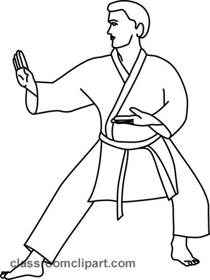 Karate Clipart   Karate Outline 06 Gesture   Classroom Clipart