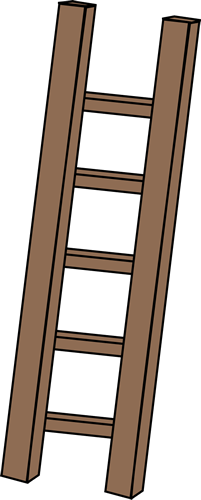 Ladder Clip Art Image   Tall Brown Ladder