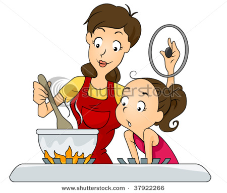 Mom Cooking Cartoon Mother Cooking
