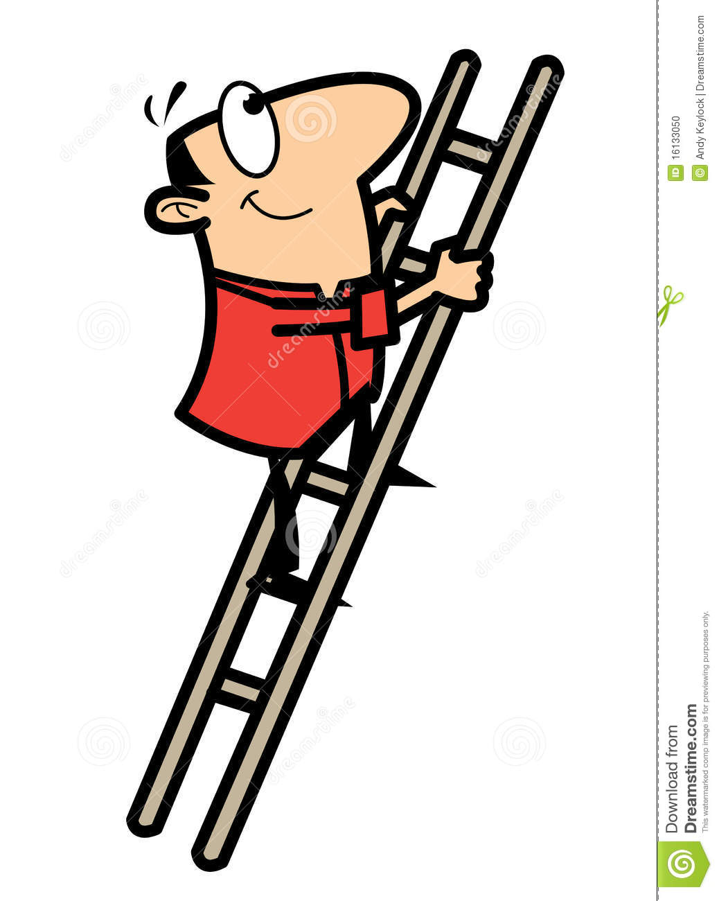 More Similar Stock Images Of   Cartoon Man Climbing Ladder
