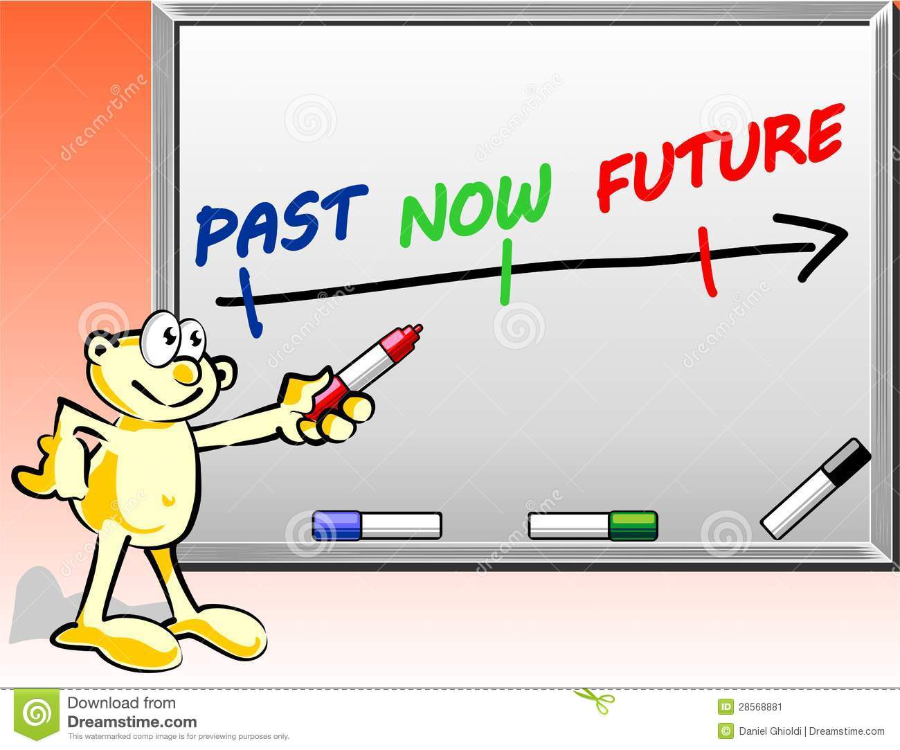 Past Present Future Time Concept On Whiteboard Stock Image   Image