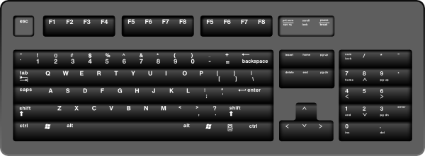 Pc Black Keyboard Clip Art At Clker Com   Vector Clip Art Online    