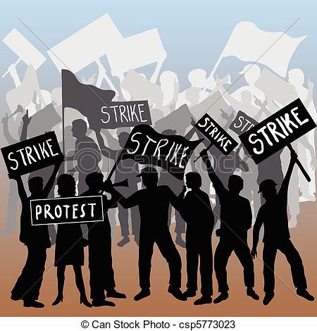 Vector   Workers Strike And Protest   Stock Illustration Royalty Free