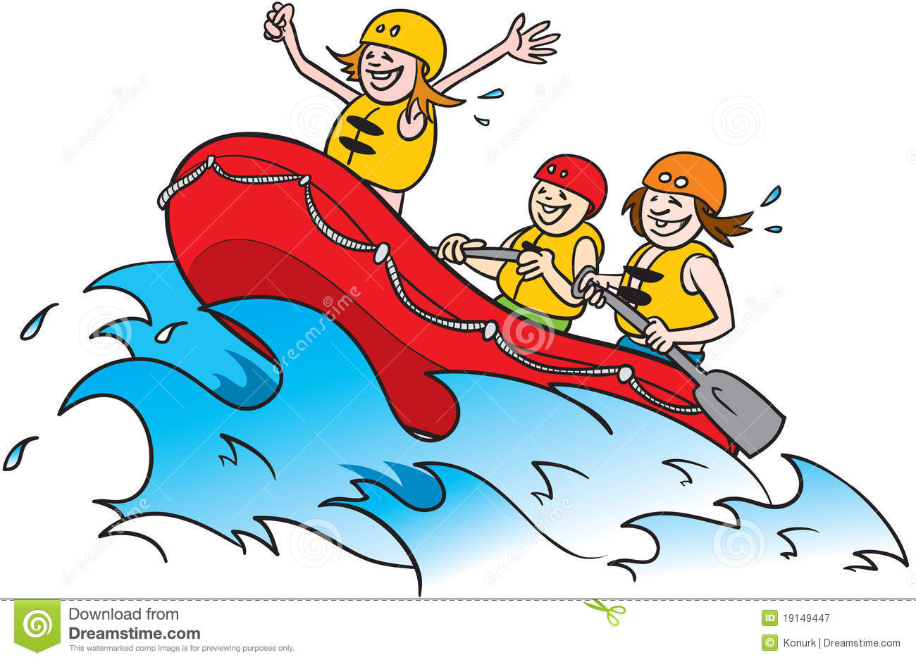 Whitewater Rafting Cartoon