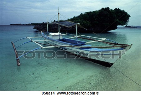 Boot Moored An Boracay Insel Dass Philippinen Asia Gro Es Bild