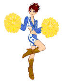 Cheerleader In Blue Briefs   Clipart Graphic