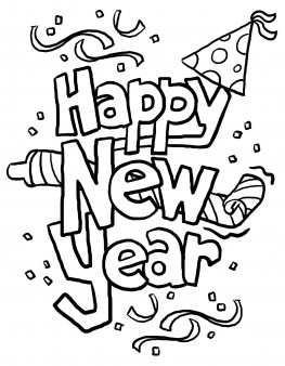     Christmas   Print Out Happy New Year Clipart 2014 Coloring In Sheets