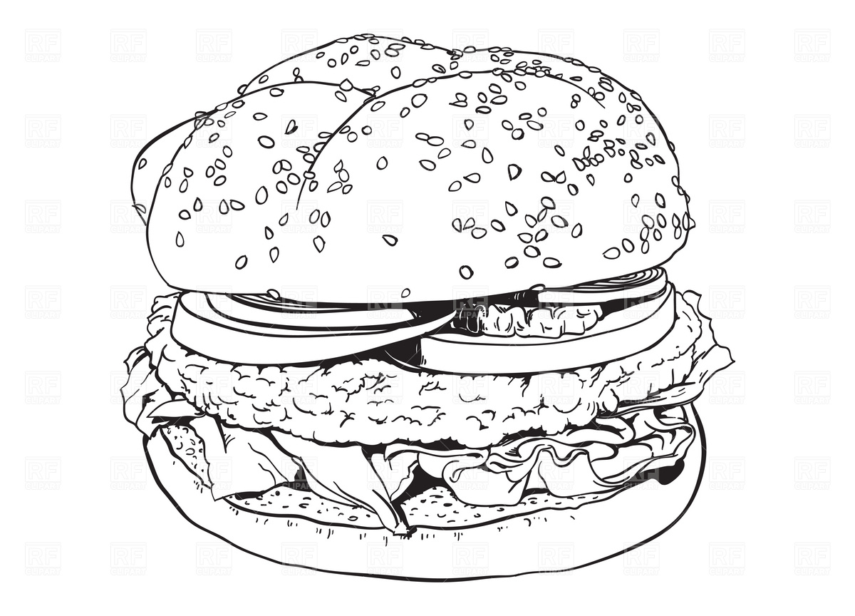 Clipart Catalog   Food And Beverages   Hamburger Download Royalty