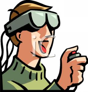 Clipart Image Of A Boy Playing A Virtual Reality Game