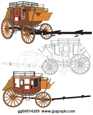 Clipart   Stagecoach Without Horses  Stock Illustration Gg60014289