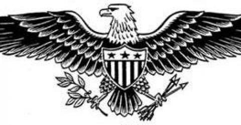 Cropped Patriotic American Eagle Shield Clip Art Black And White Jpg
