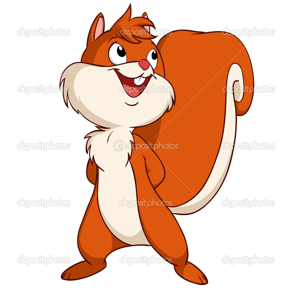 Cute Cartoon Squirrel In Playful Mood   Stock Vector   Acidburn