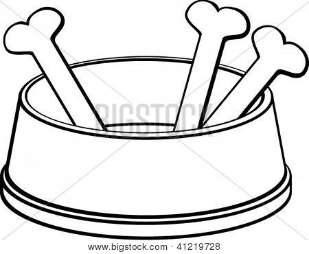 Dog Bowl With Bones Stock Vector   Stock Photos   Bigstock