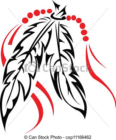 Feathers   A Pair Of Tribal Feather Csp11166462   Search Clipart