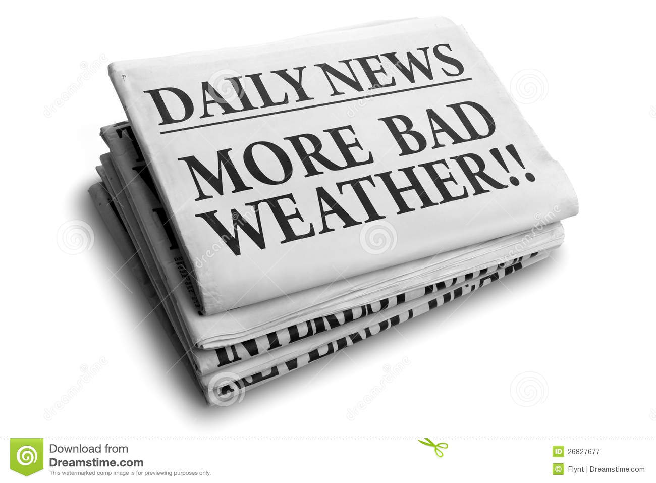 Free Stock Photography  More Bad Weather Daily Newspaper Headline