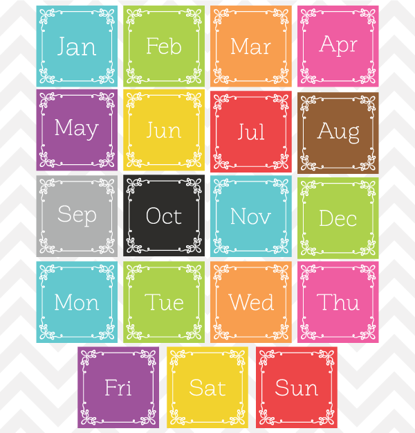 Free Vector Month And Day Clip Art Set From Sonya Dehart