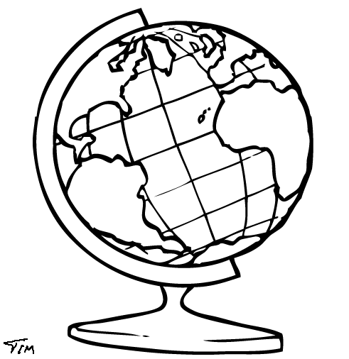 Globe Black And White Outline   Clipart Panda   Free Clipart Images