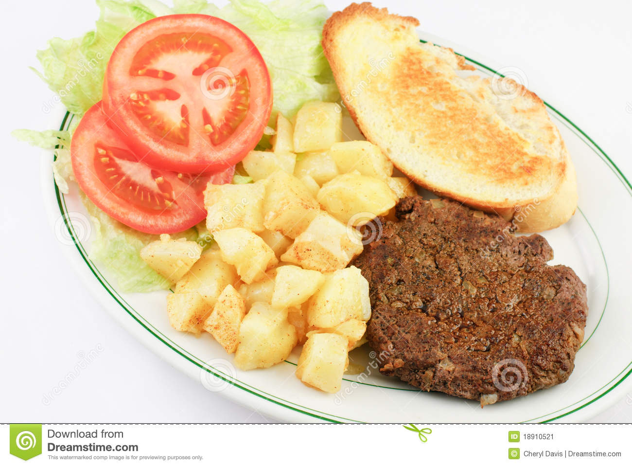 Hamburger Steak And Potatoes Stock Image   Image  18910521