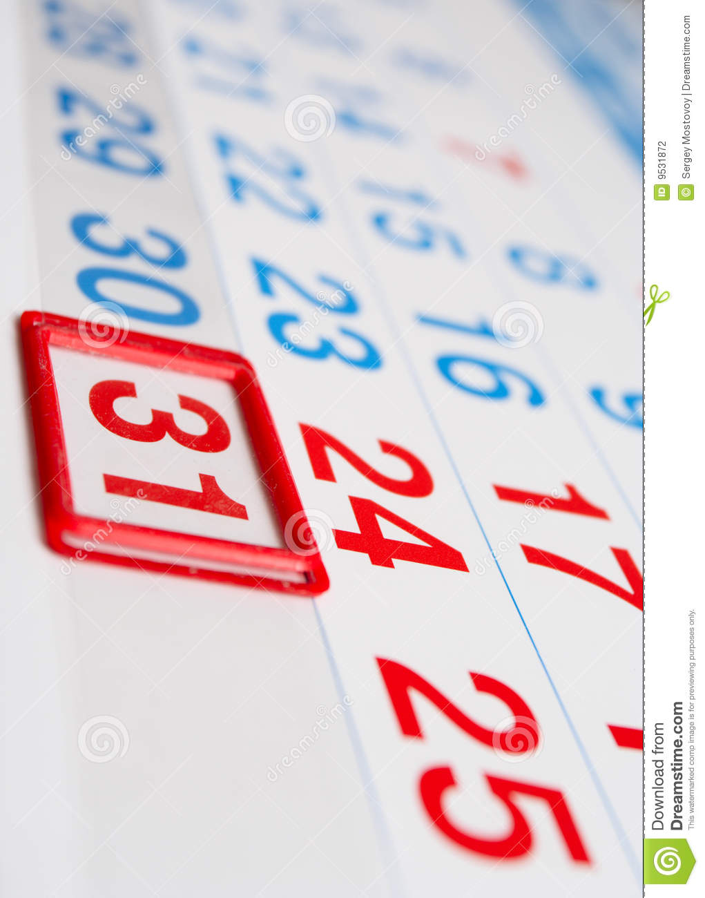 Last Day Of The Month Stock Photography   Image  9531872