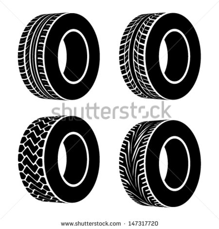 Moving Tires Clipart Vector Black Tyre Symbols