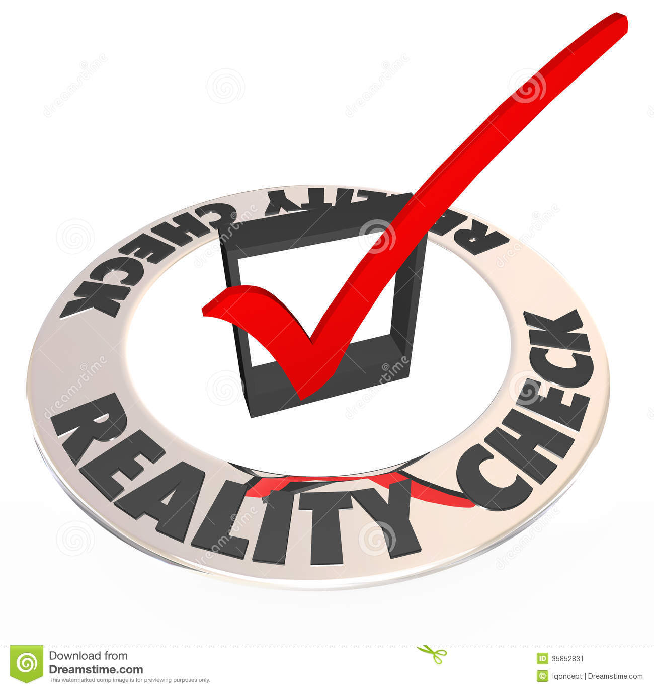 Reality Check Words Around A Checkmark And Box To Illustrate What Is