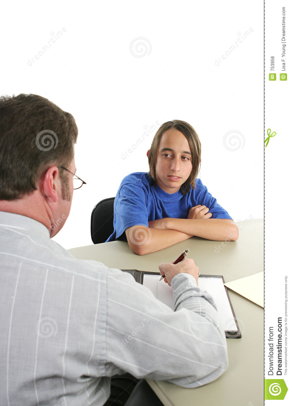 Serious Student Teacher Conference Royalty Free Stock Photos   Image