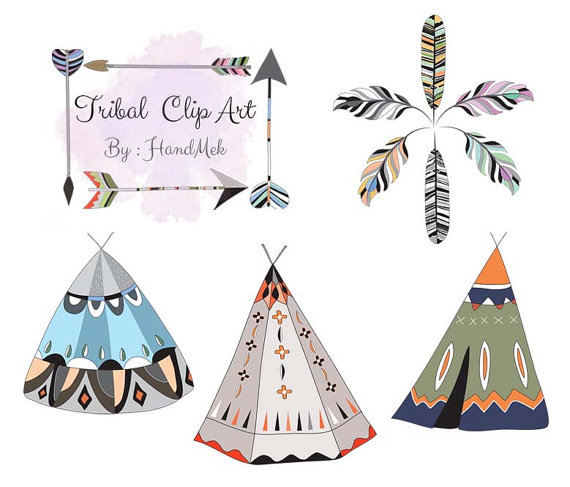 Tribal Arrow Clip Art Digital Feather Teepee Clipart Png File 300    