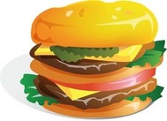 Viande De Boeuf Alimentaire Cartoon Hamburger Steak Automatique De