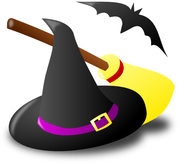 Witch Hat Broom Bat Clip Art At Clker Com   Vector Clip Art Online