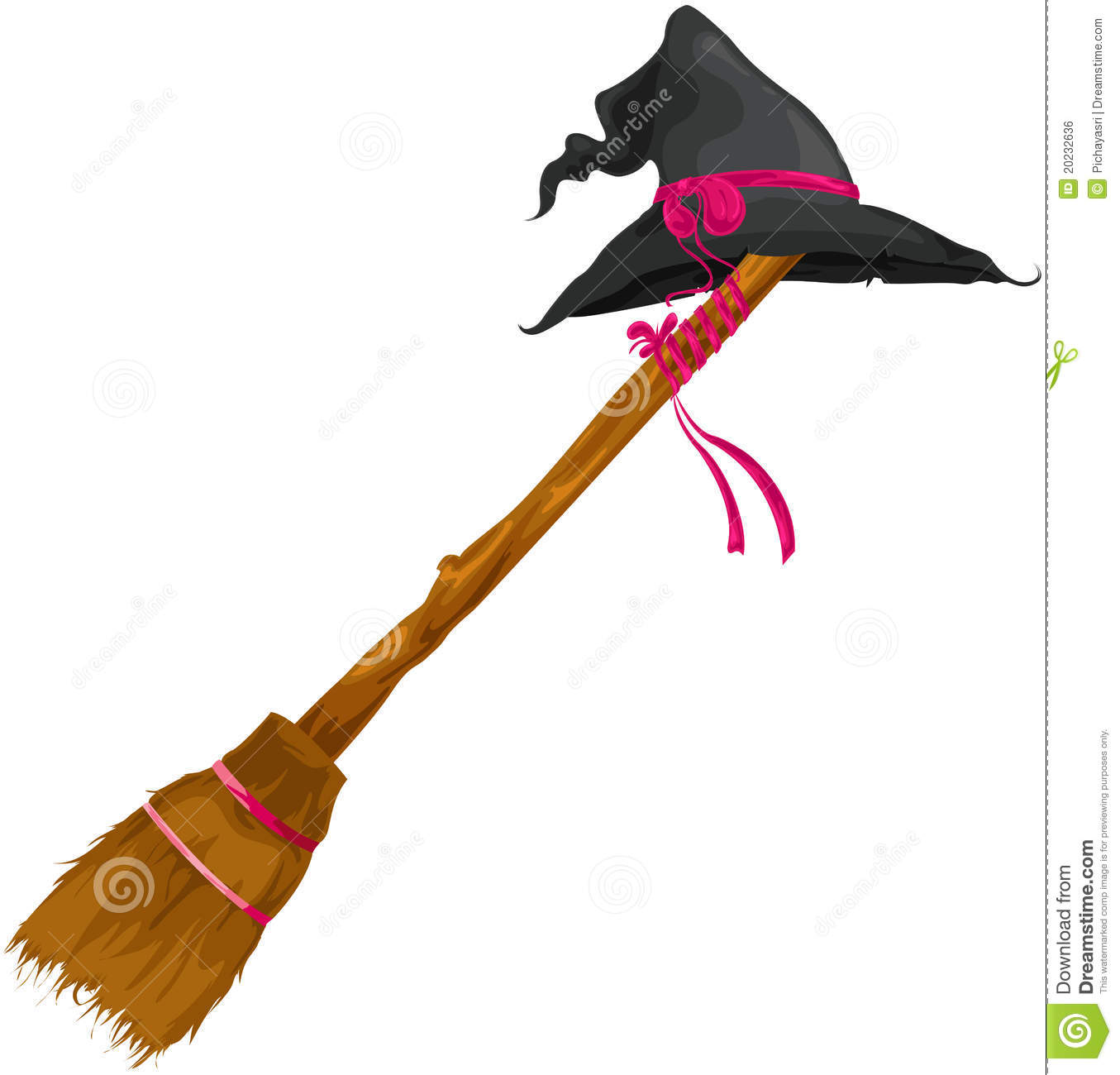 Witch Hat With Broom Royalty Free Stock Image   Image  20232636