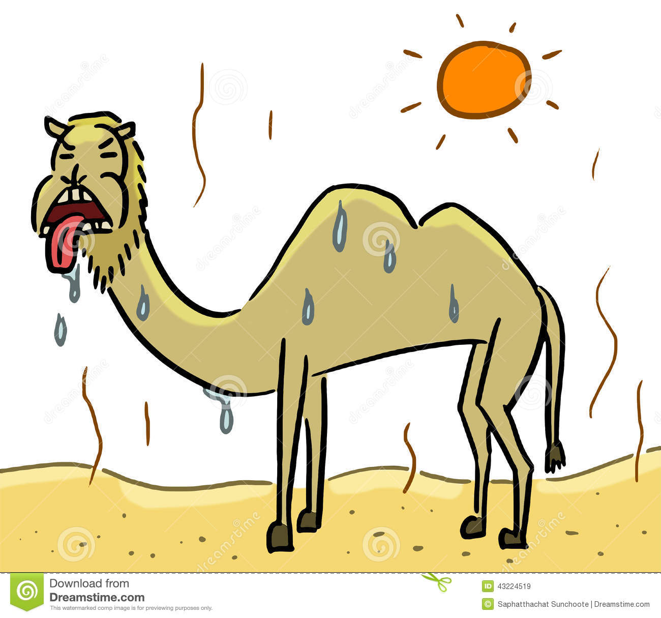 Animal Expression Camel Thirsty Stock Illustration   Image  43224519