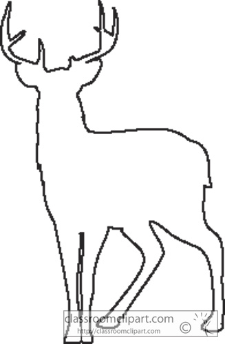 Animals   Mule Deer Outline 630 2   Classroom Clipart
