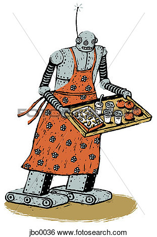 Banque D Illustrations   Robot Nourriture Servant Jbo0036   Recherche