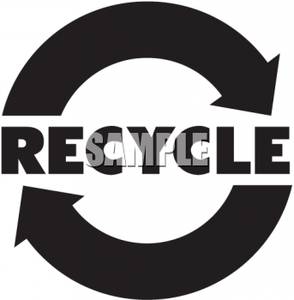 Black And White Recycling   Royalty Free Clipart Picture