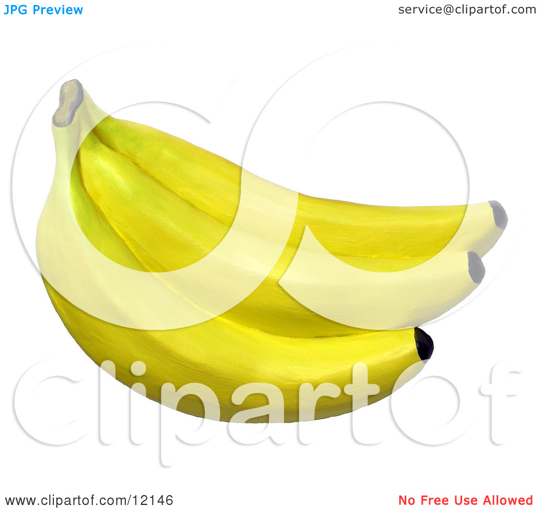 Clay Sculpture Clipart Bunch Of Bananas   Royalty Free 3d Illustration