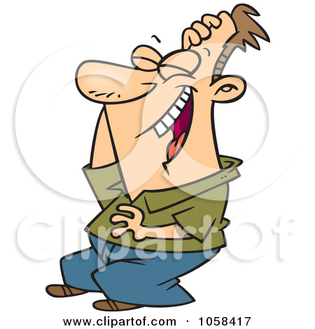 Clip Art Illustration Of A Cartoon Man Laughing Hysterically Jpg
