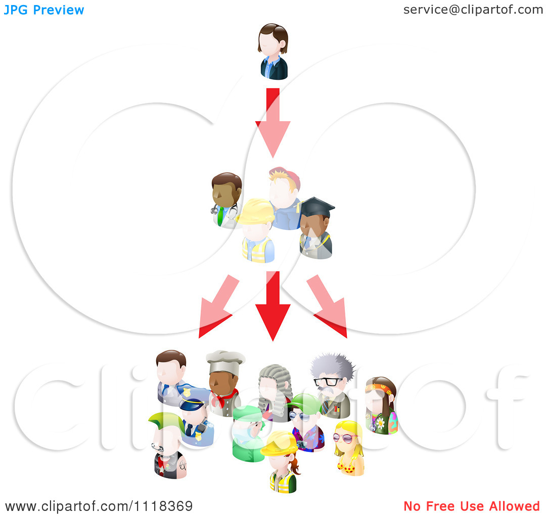 Clipart Of A Networking Social People Spreading An Idea   Royalty Free