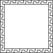 Clipart Of  Blank Border Contempary Fancy Frame Sign Square    