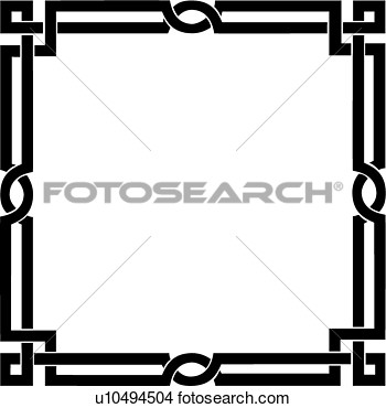Clipart Of  Blank Border Fancy Frame Geometric Square U10494504