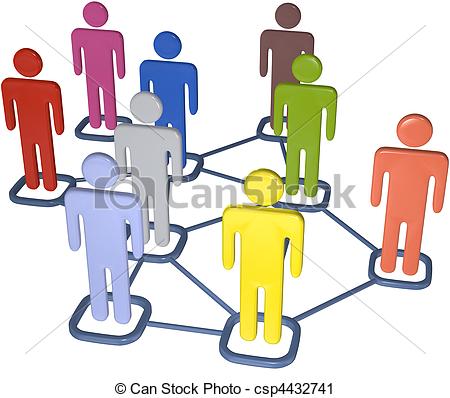 Clipart Of Business People 3d Social Media Network   Symbol People