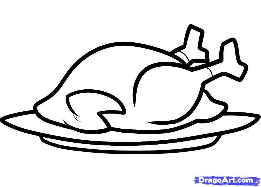 Cooked Turkey Drawing How To Draw A Thanksgiving Turkey Cooked Turkey    