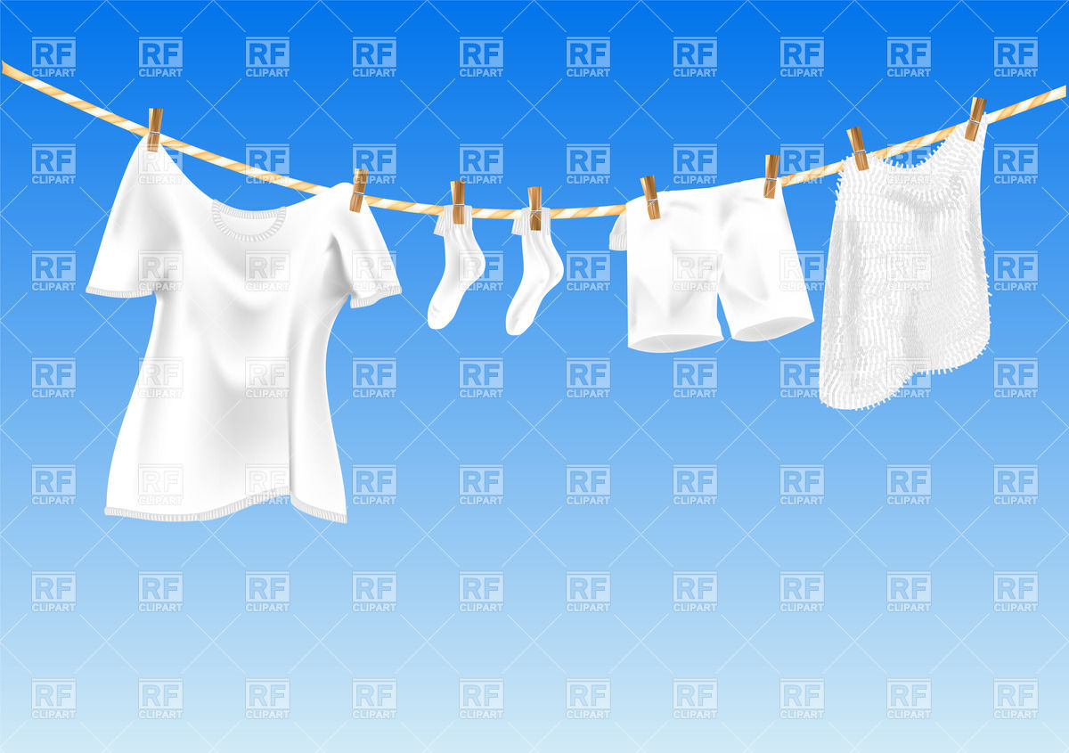 Empty Clothes Line Clip Art Drying Clothes Against A Blue